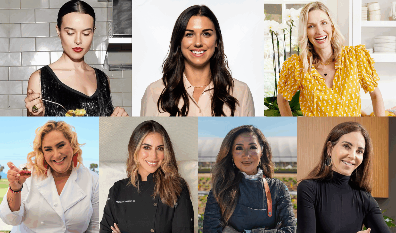 2025 Del Mar Wine + Food Festival event Game Changers Dinner at Fairmont Grand Del Mar featuring celebrity guests Alex Morgan, Adria Marina, Catherine McCord, Claudia Sandoval, Michelle Mathelin, Zuliya Khawaja & Karen Krasne