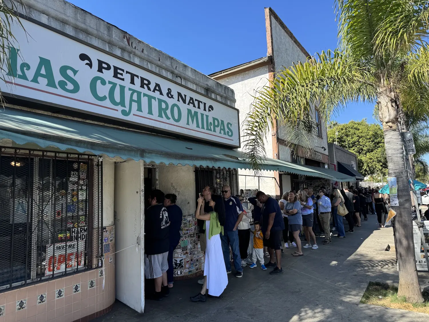 Exterior San Diego taco shop Las Cuatros Milpas in Barrio Logan which is set to sell their business and property this year