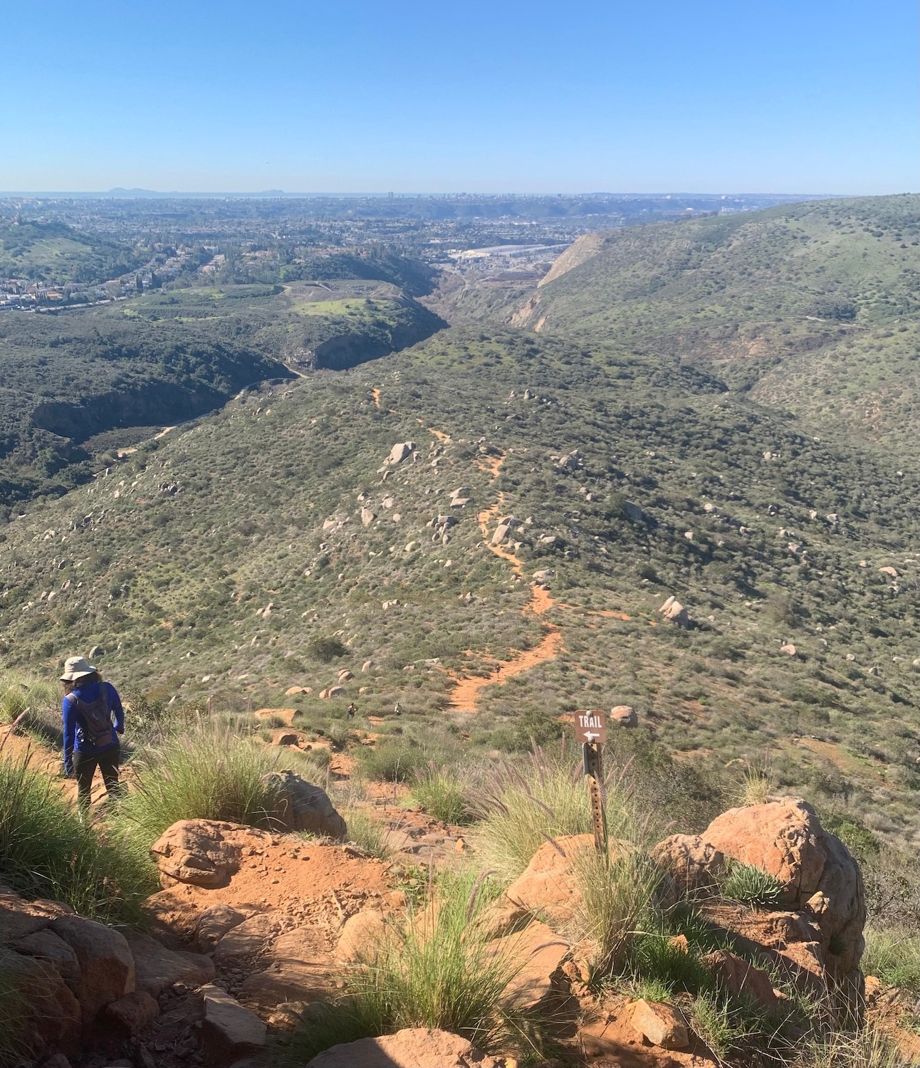North and South Fortuna hiking trail at San Diego's Mission Trails Regional Park