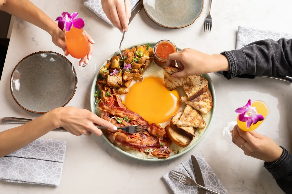 Breakfast food from Provisional Kitchen restaurant at San Diego hotel The Pendry Hotel in downtown's Gaslamp Quarter