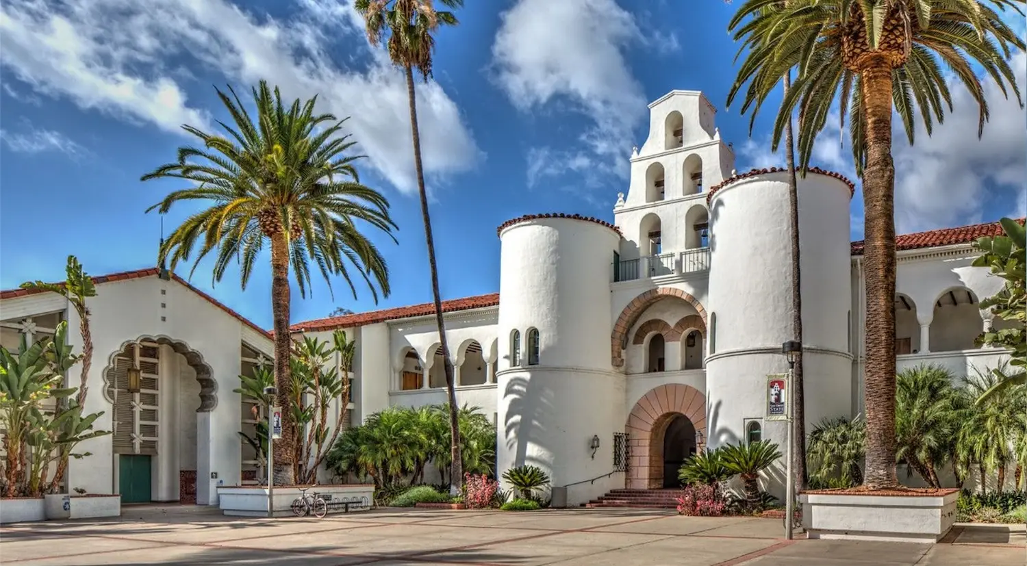 San Diego Magazine's Best San Diego Arts & Culture 2025 featuring San Diego State University's campus recently achieving R1 status and joining the PAC-12 conference 