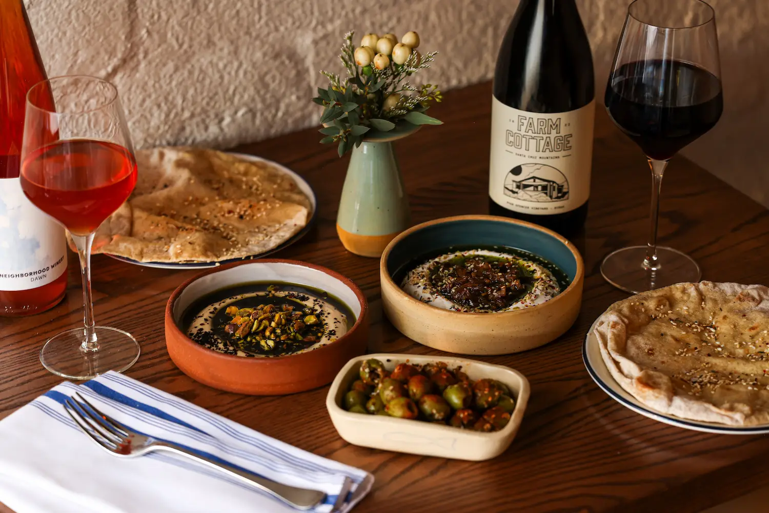 Food from San Diego restaurant and wine bar Cellar Hand in Hillcrest celebrating their one year anniversary