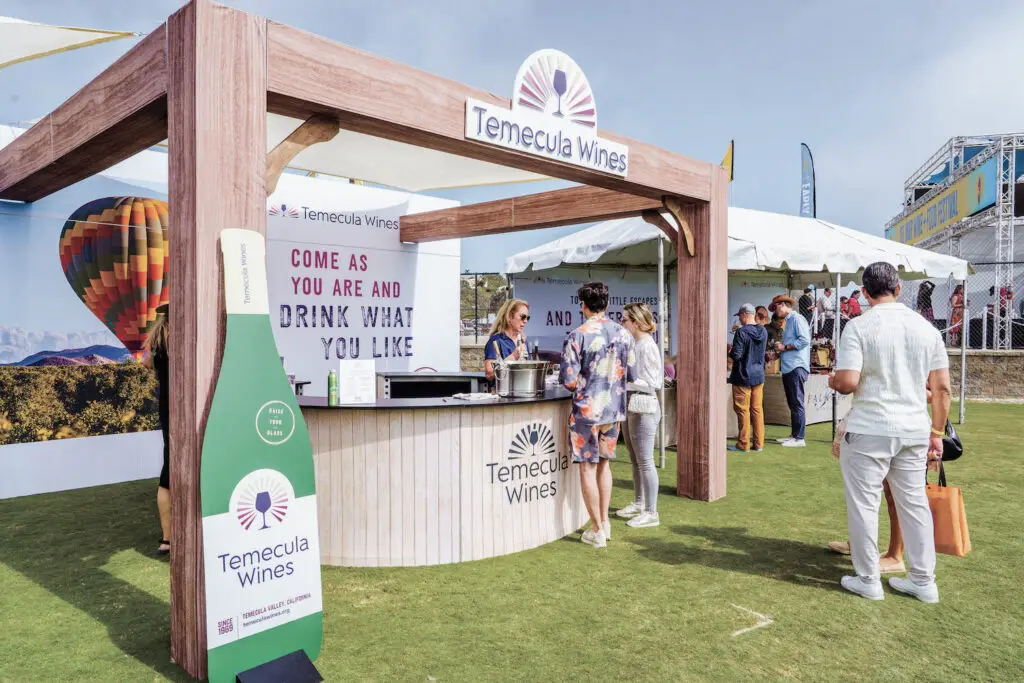 Temecula Rising zone at the 2025 Del Mar Wine + Food Festival event featuring the Temecula Wine Association
