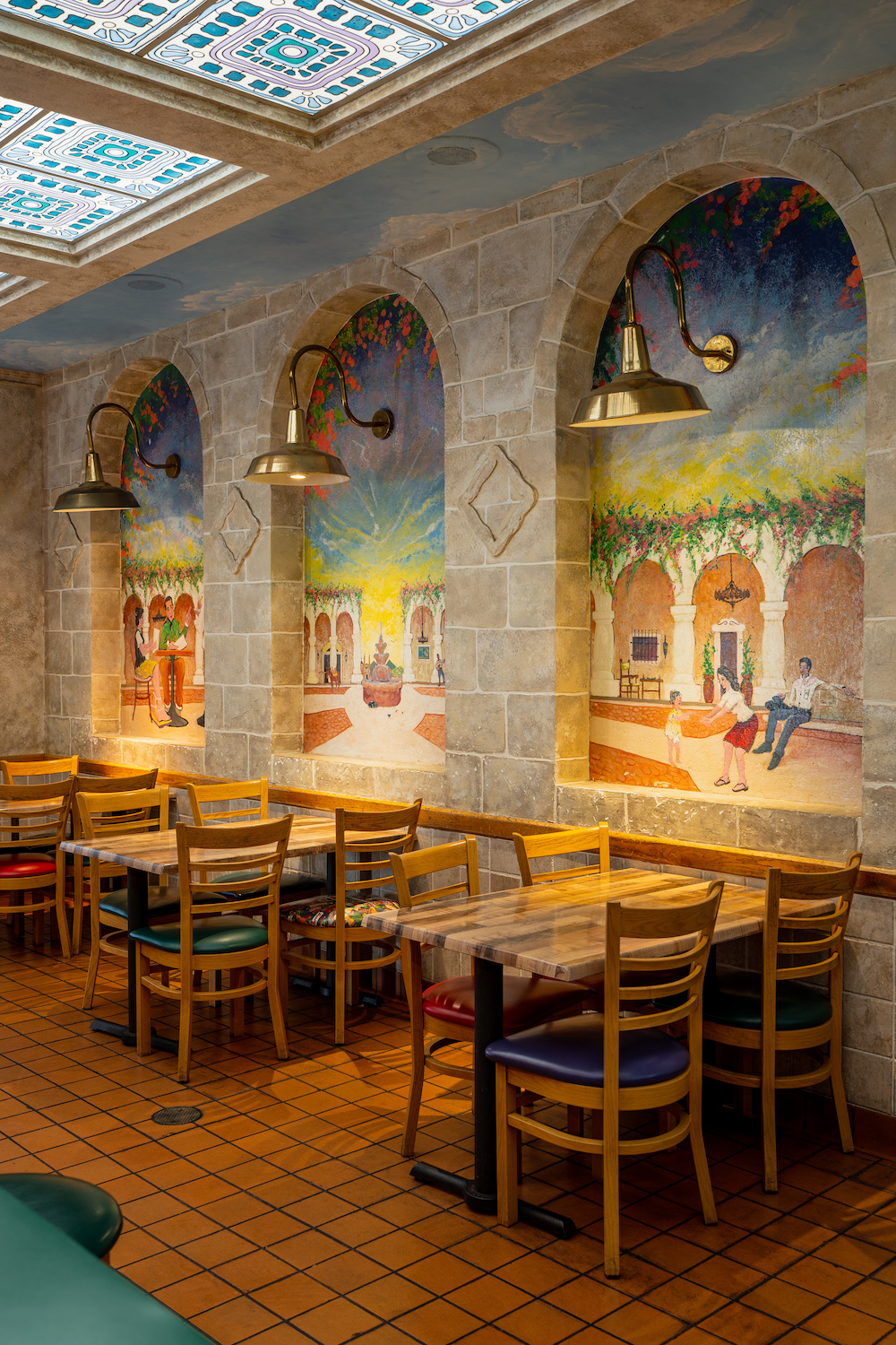 Interior of San Diego Mexican restaurant El Indio in Middletown