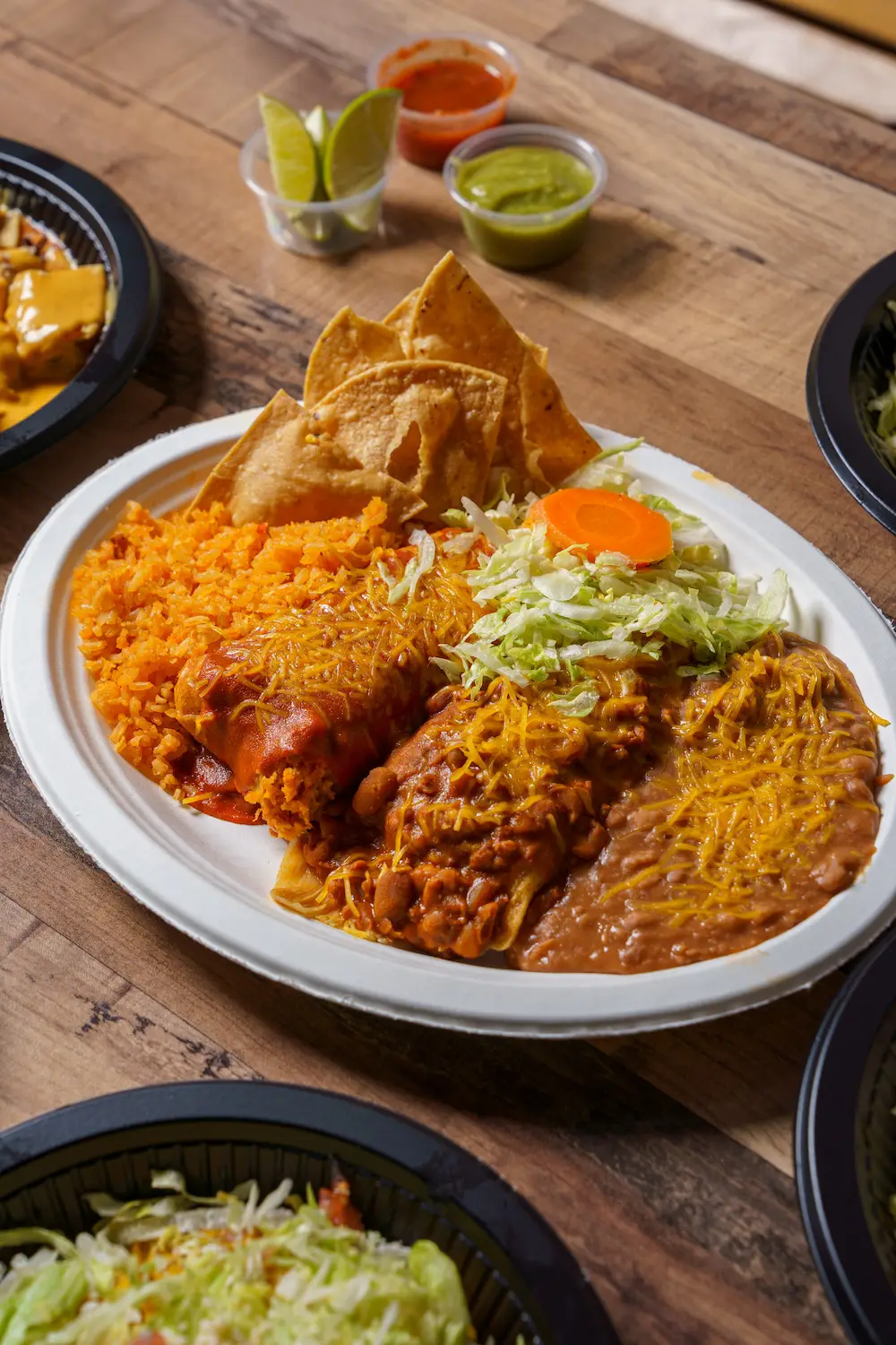 Enchiladas from San Diego Mexican restaurant El Indio in Middletown