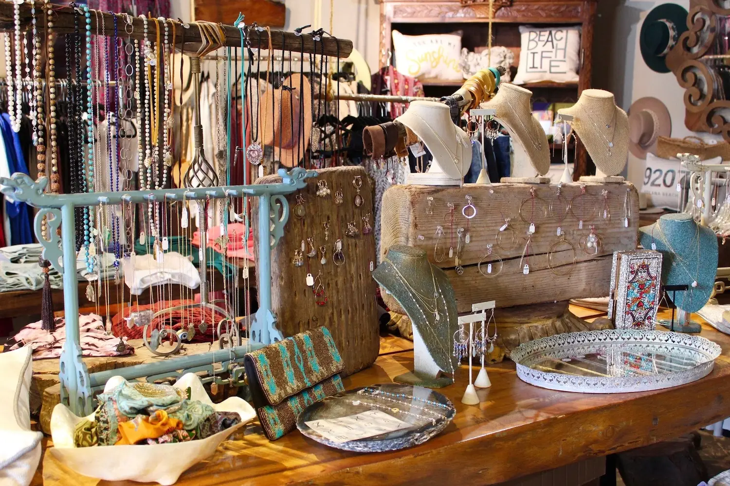 Jewelry at San Diego boutique shop Neiki in Solana Beach