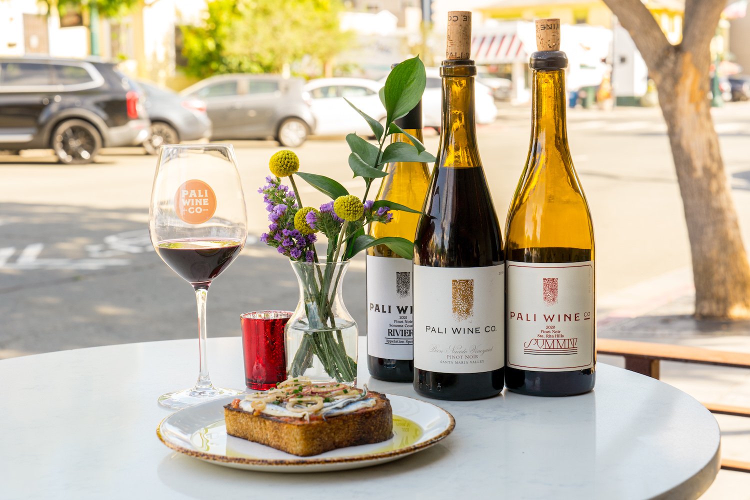 Food and wine from Pali Wine Co. in Little Italy, San Diego