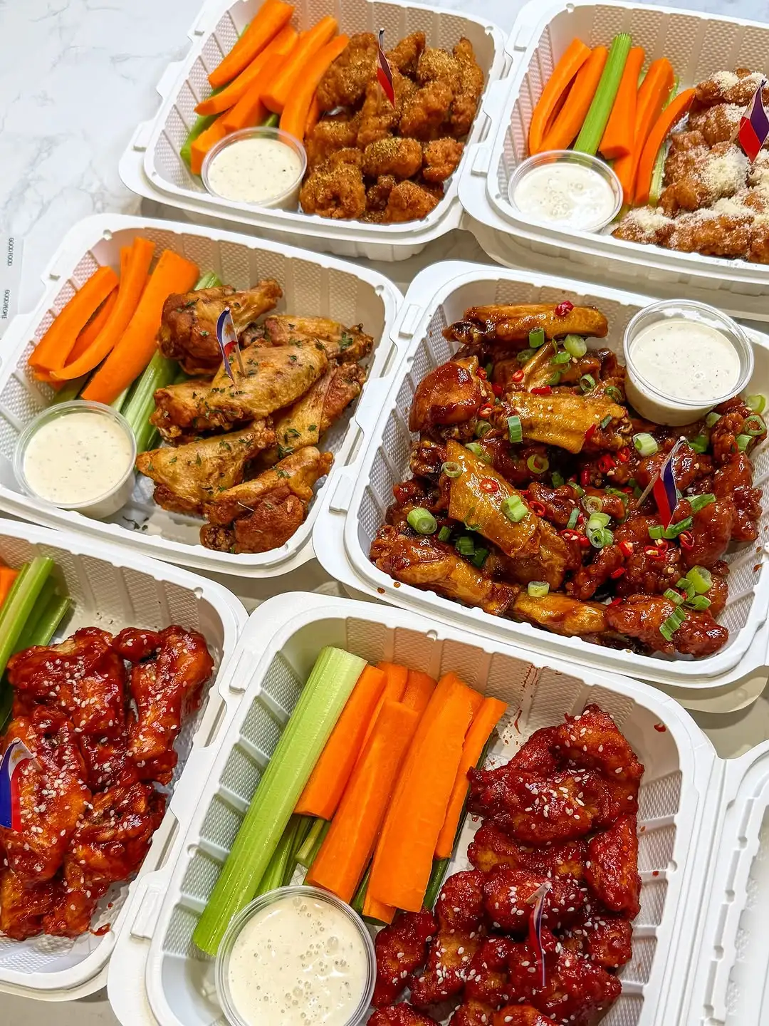 Food from new San Diego Filipino pop-up restaurant Manokan featuring chicken wings