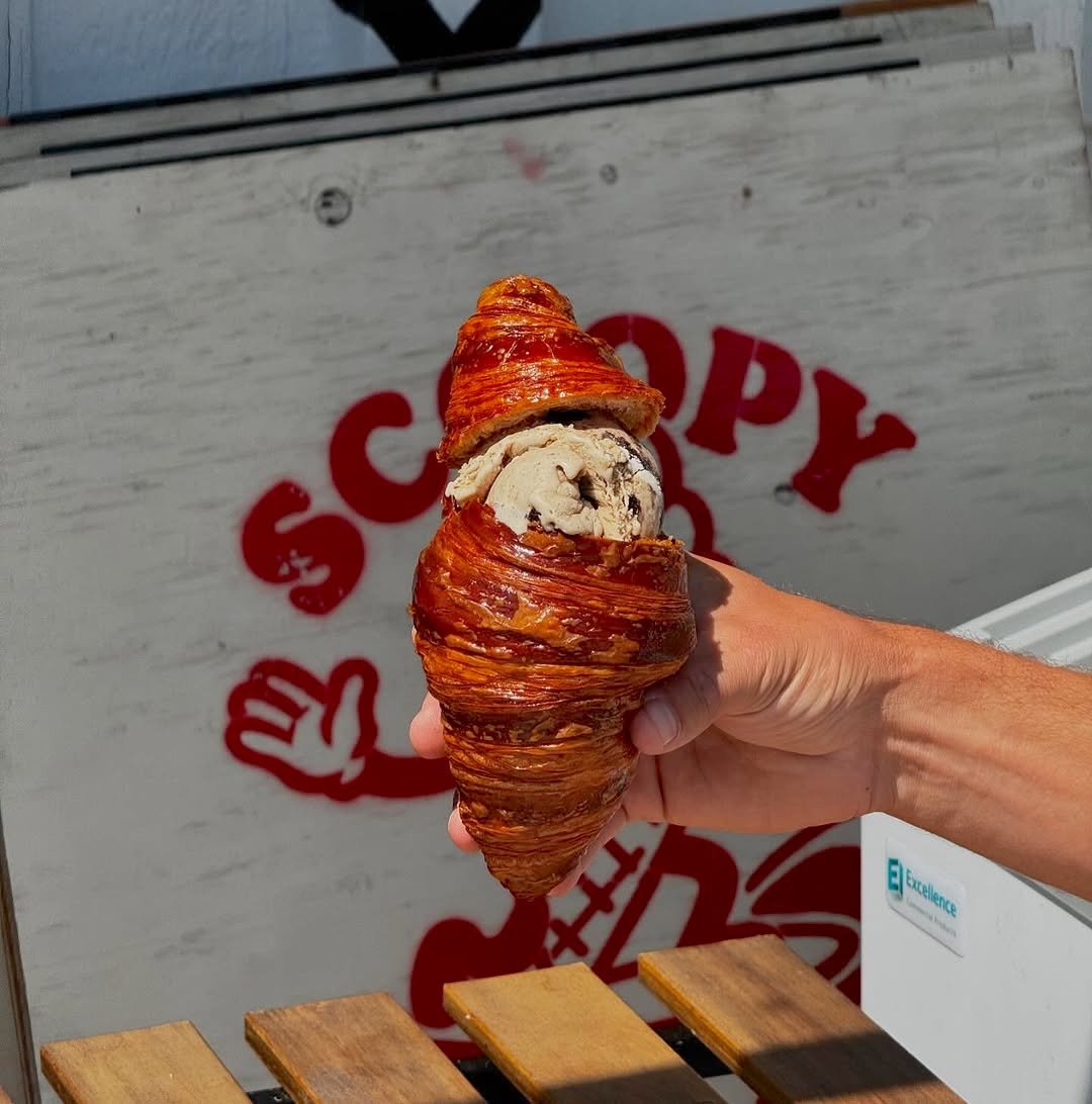 New flavors from San Diego ice cream pop-up shop Scoopy Scoopy featuring a new collaborations Michi Michi baking collective in Bankers Hill
