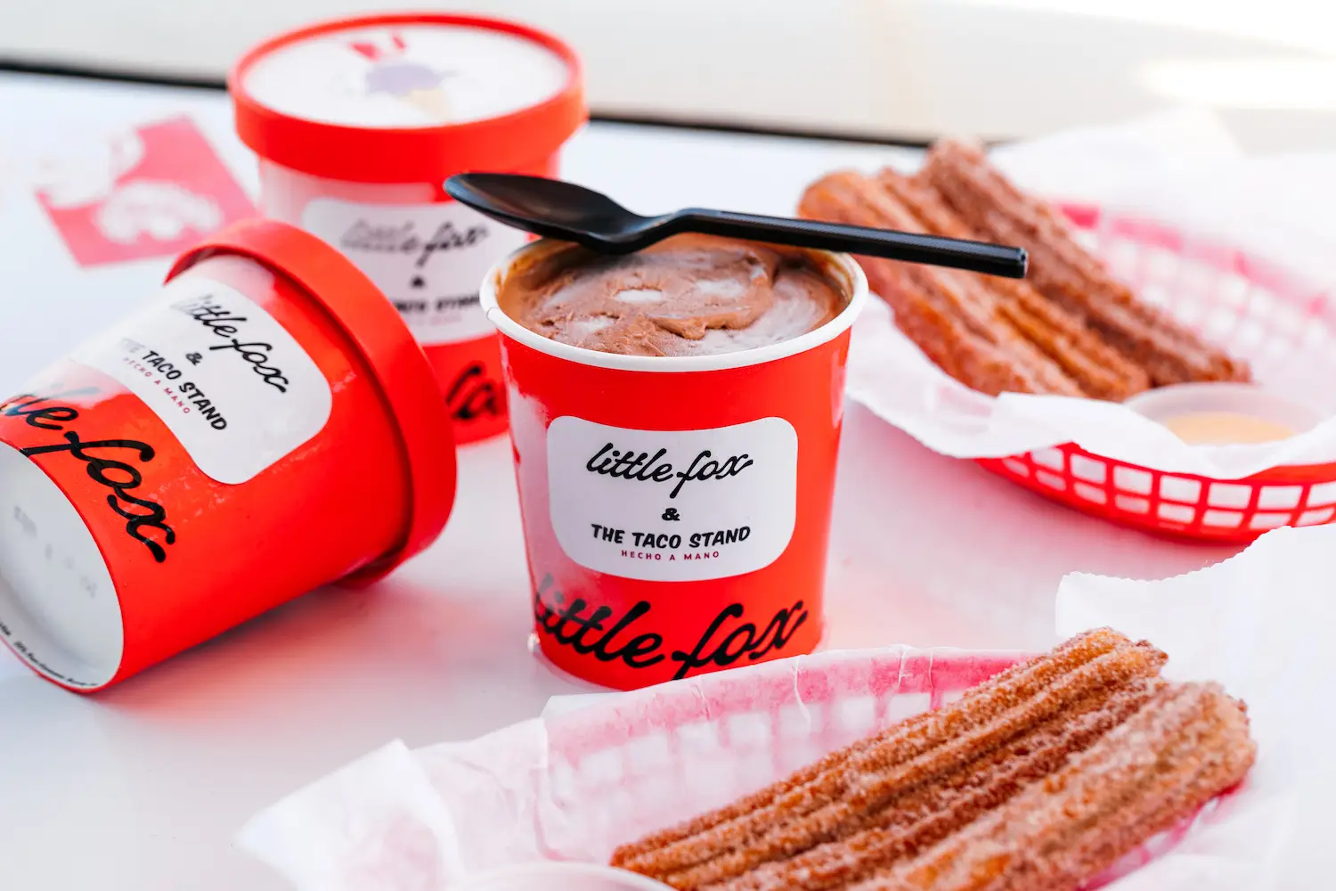 San Diego's Little Fox Ice Cream and The Taco Stand limited edition Churrito ice cream flavor