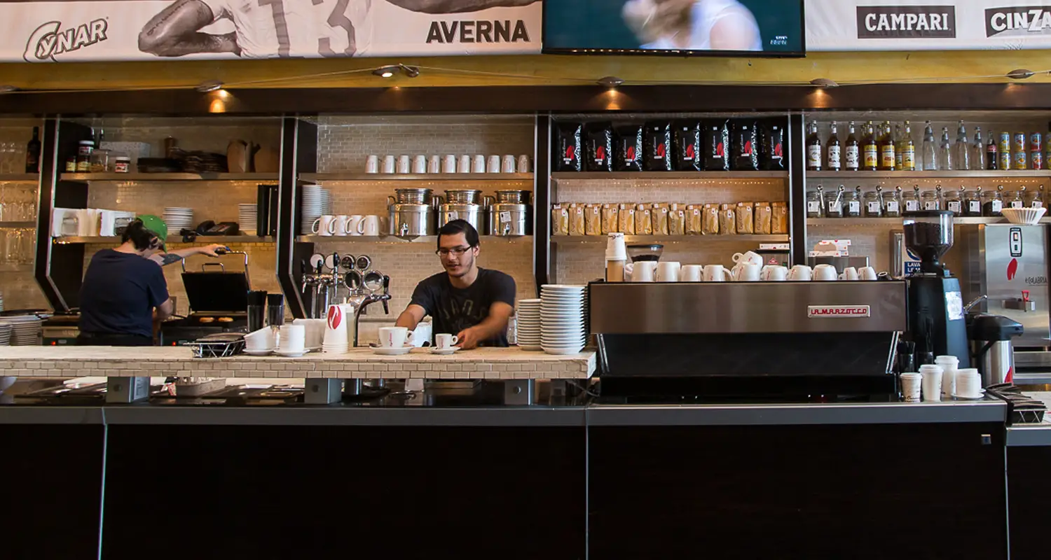 Interior of San Diego cafe Caffe Calabria in North Park