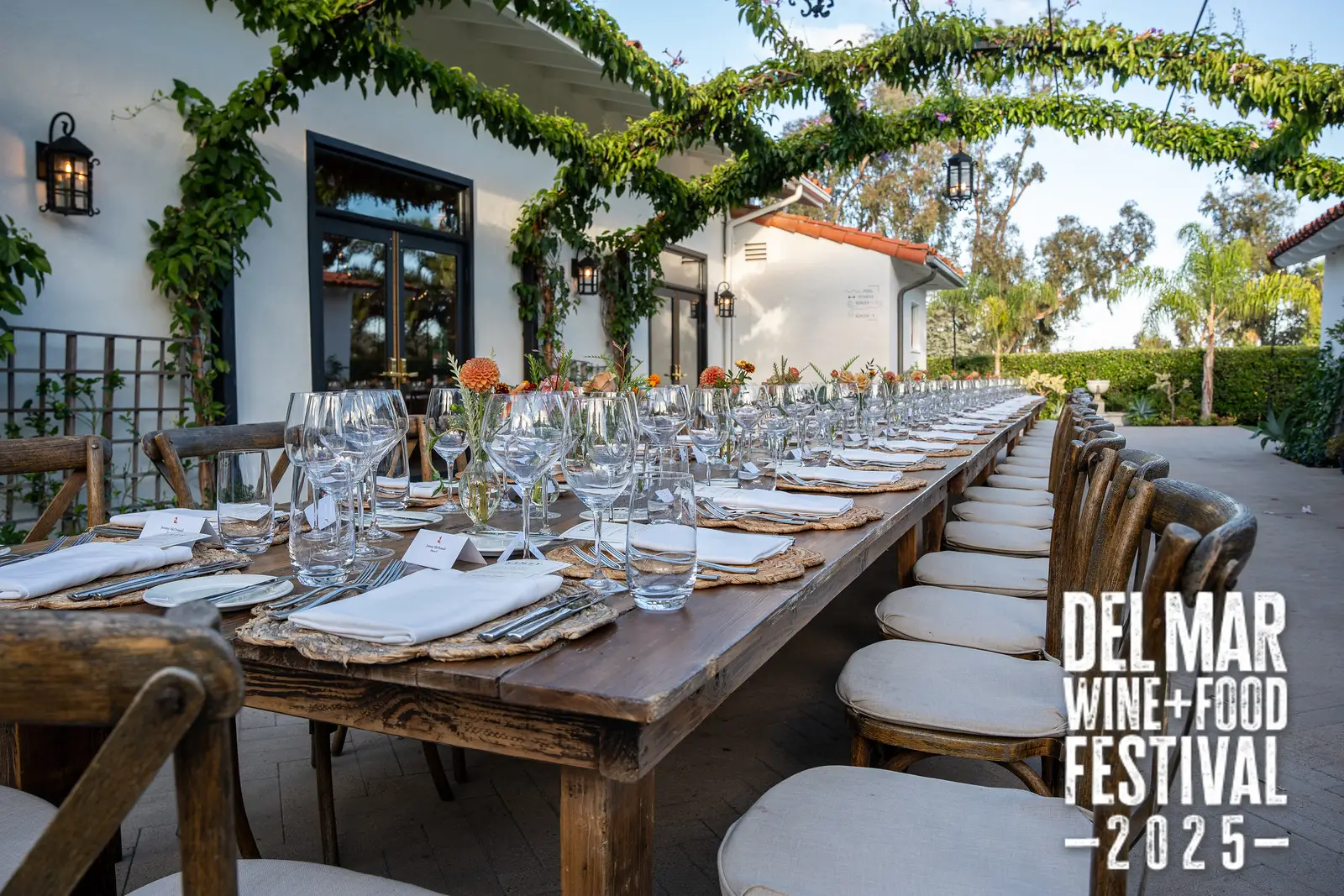 Photo gallery from the 2025 Del Mar Wine + Food festival event featuring celebrity chefs, San Diego restaurants, and California distillers