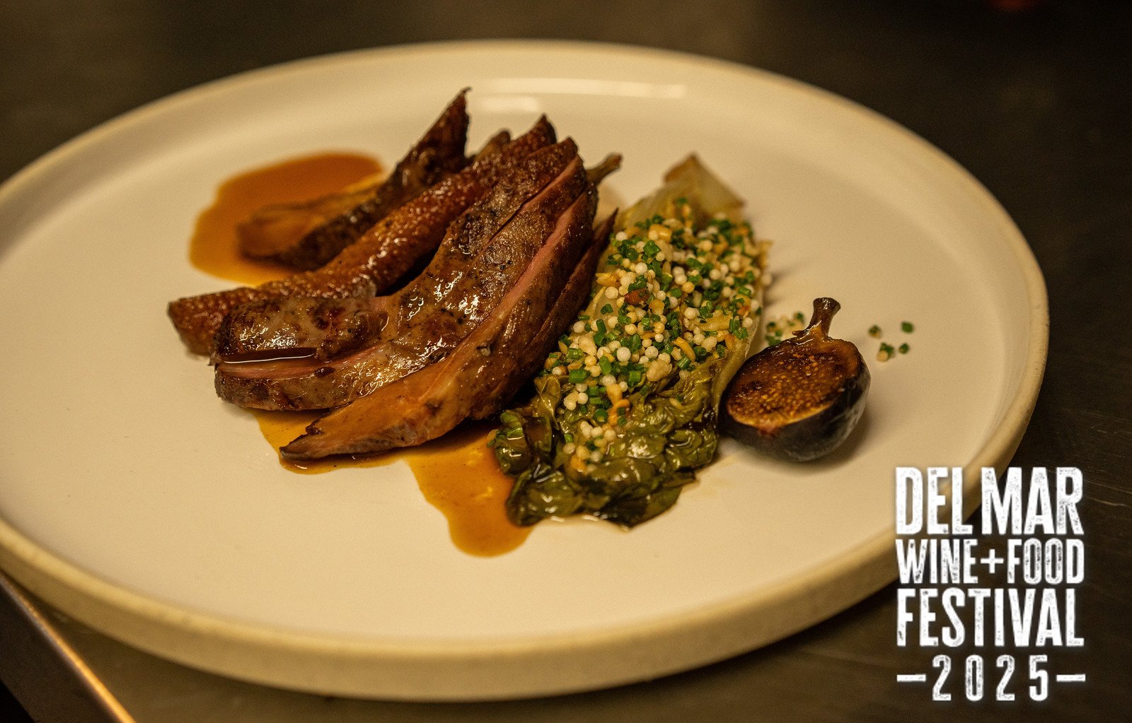 Photo gallery from the 2025 Del Mar Wine + Food festival event featuring celebrity chefs, San Diego restaurants, and California distillers