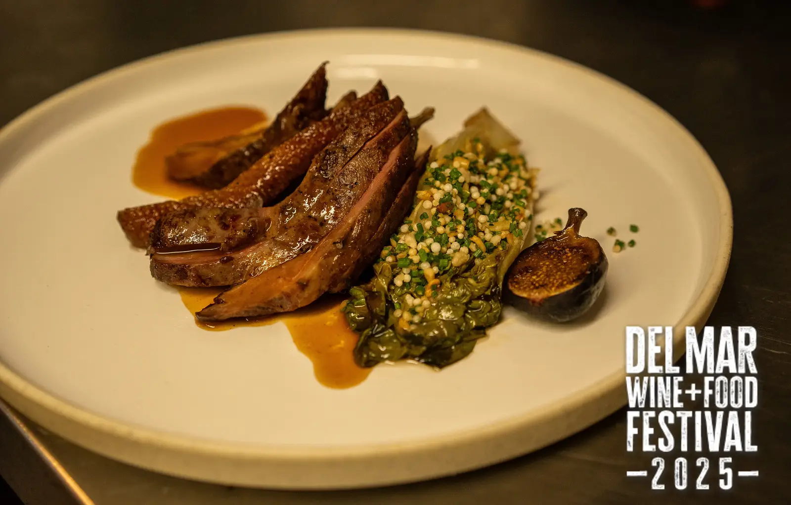 Photo gallery from the 2025 Del Mar Wine + Food festival event featuring celebrity chefs, San Diego restaurants, and California distillers