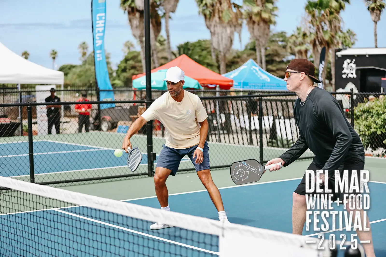 Photo gallery from the 2025 Del Mar Wine + Food festival event featuring celebrity chefs, San Diego restaurants, and California distillers