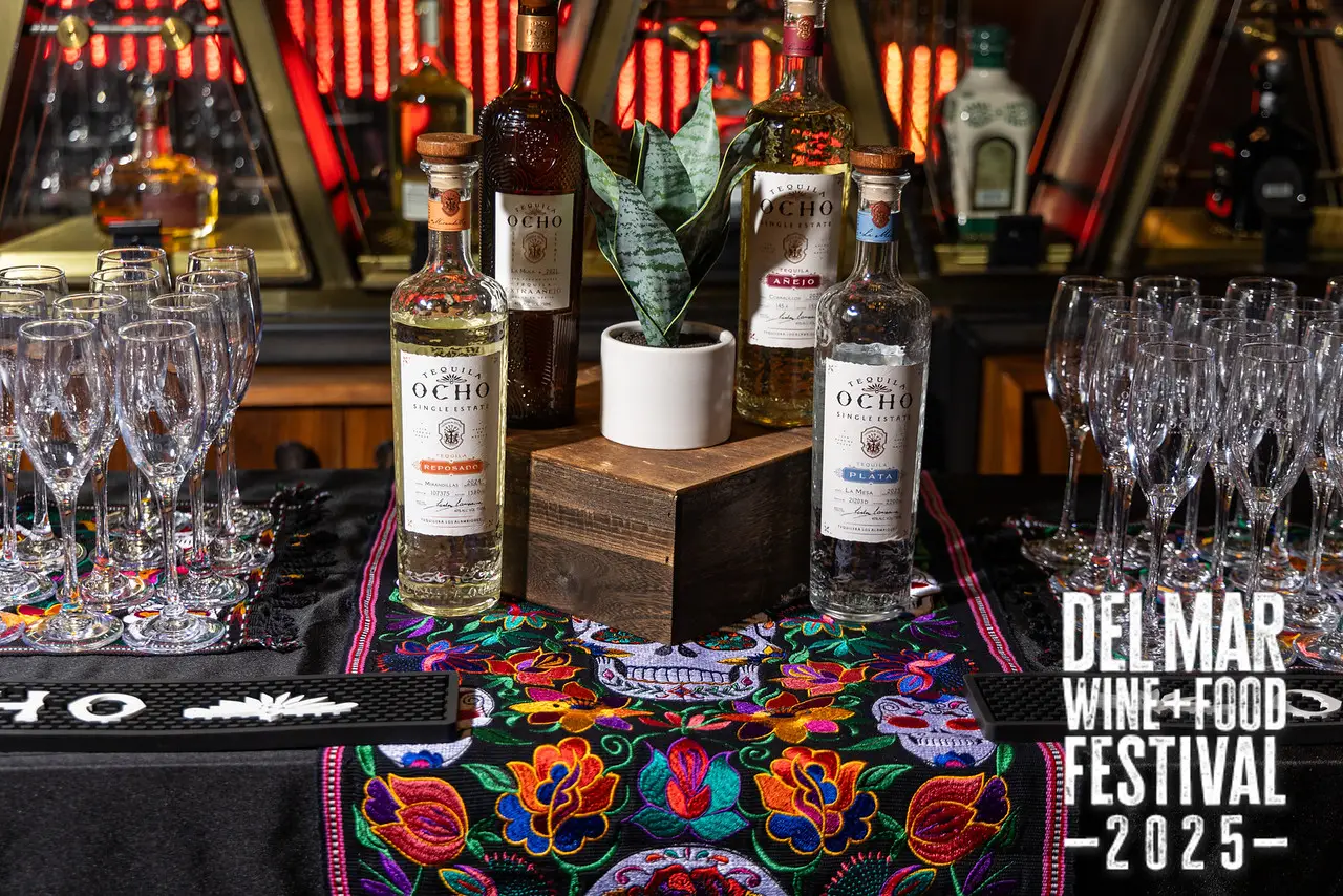 Photo gallery from the 2025 Del Mar Wine + Food festival event featuring celebrity chefs, San Diego restaurants, and California distillers