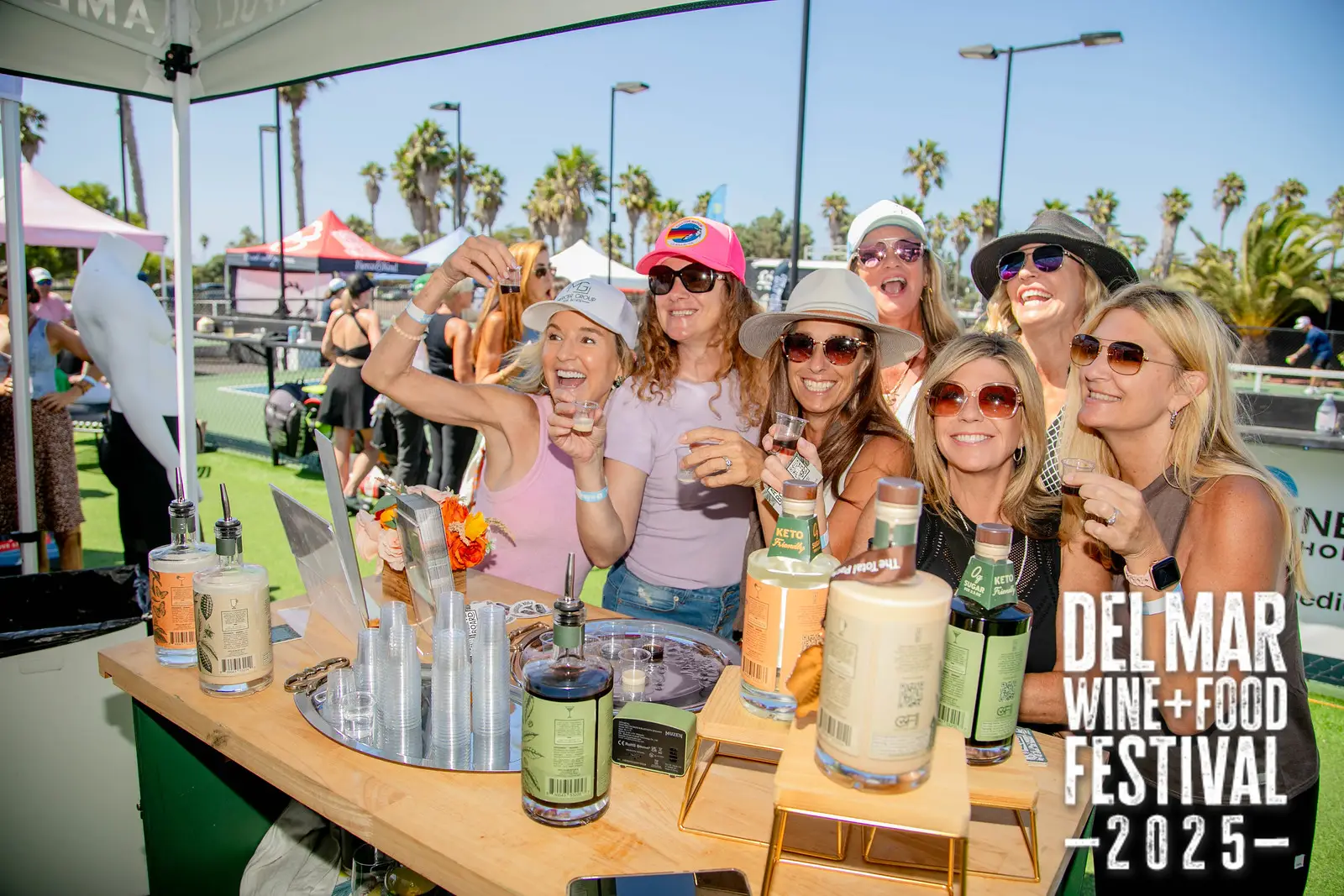 Photo gallery from the 2025 Del Mar Wine + Food festival event featuring celebrity chefs, San Diego restaurants, and California distillers