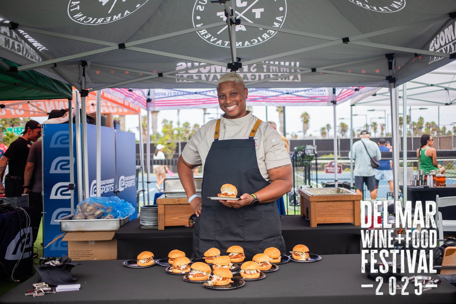Photo gallery from the 2025 Del Mar Wine + Food festival event featuring celebrity chefs, San Diego restaurants, and California distillers