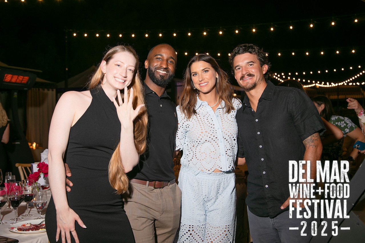 Photo gallery from the 2025 Del Mar Wine + Food festival event featuring celebrity chefs, San Diego restaurants, and California distillers