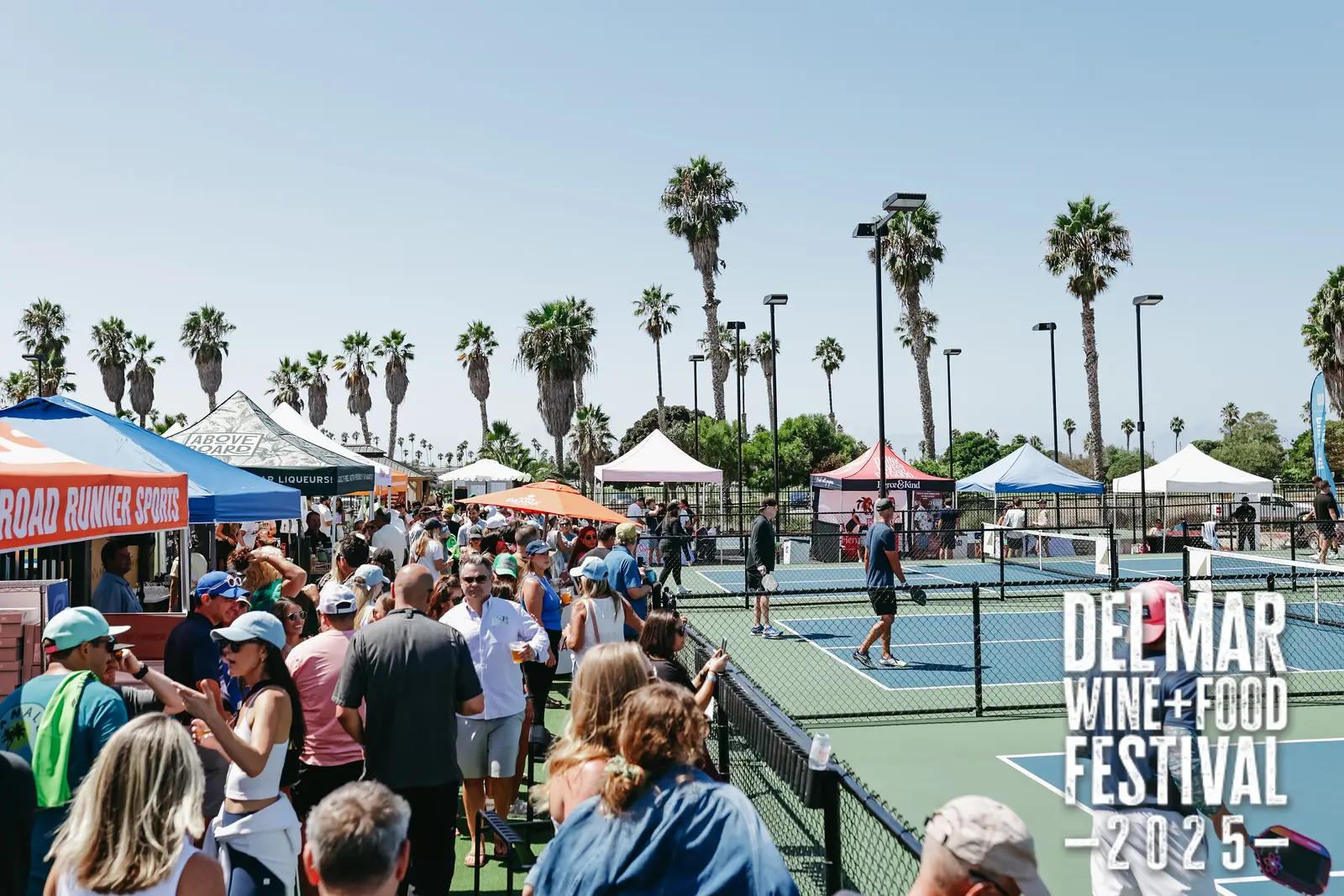 Photo gallery from the 2025 Del Mar Wine + Food festival event featuring celebrity chefs, San Diego restaurants, and California distillers