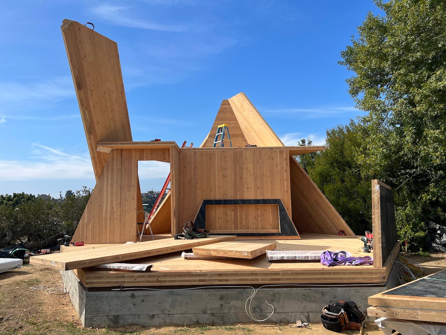 Construction of new fire-proof homes designed by San Diego startup Polyhaus