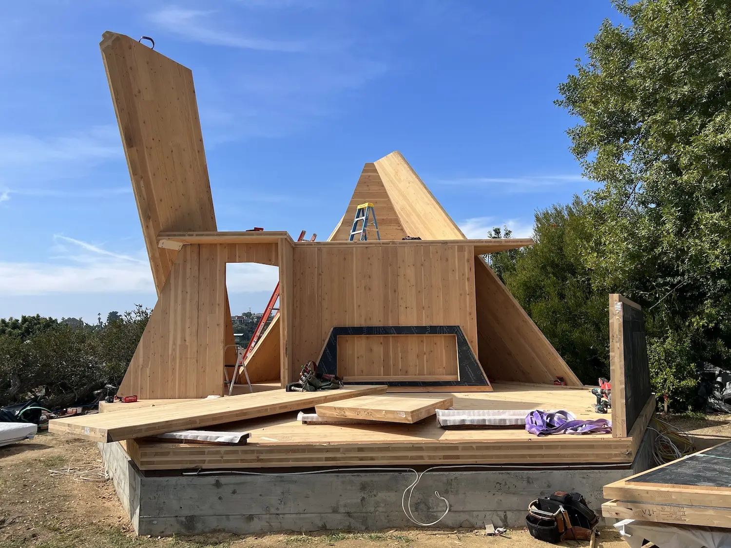 Construction of new fire-proof homes designed by San Diego startup Polyhaus