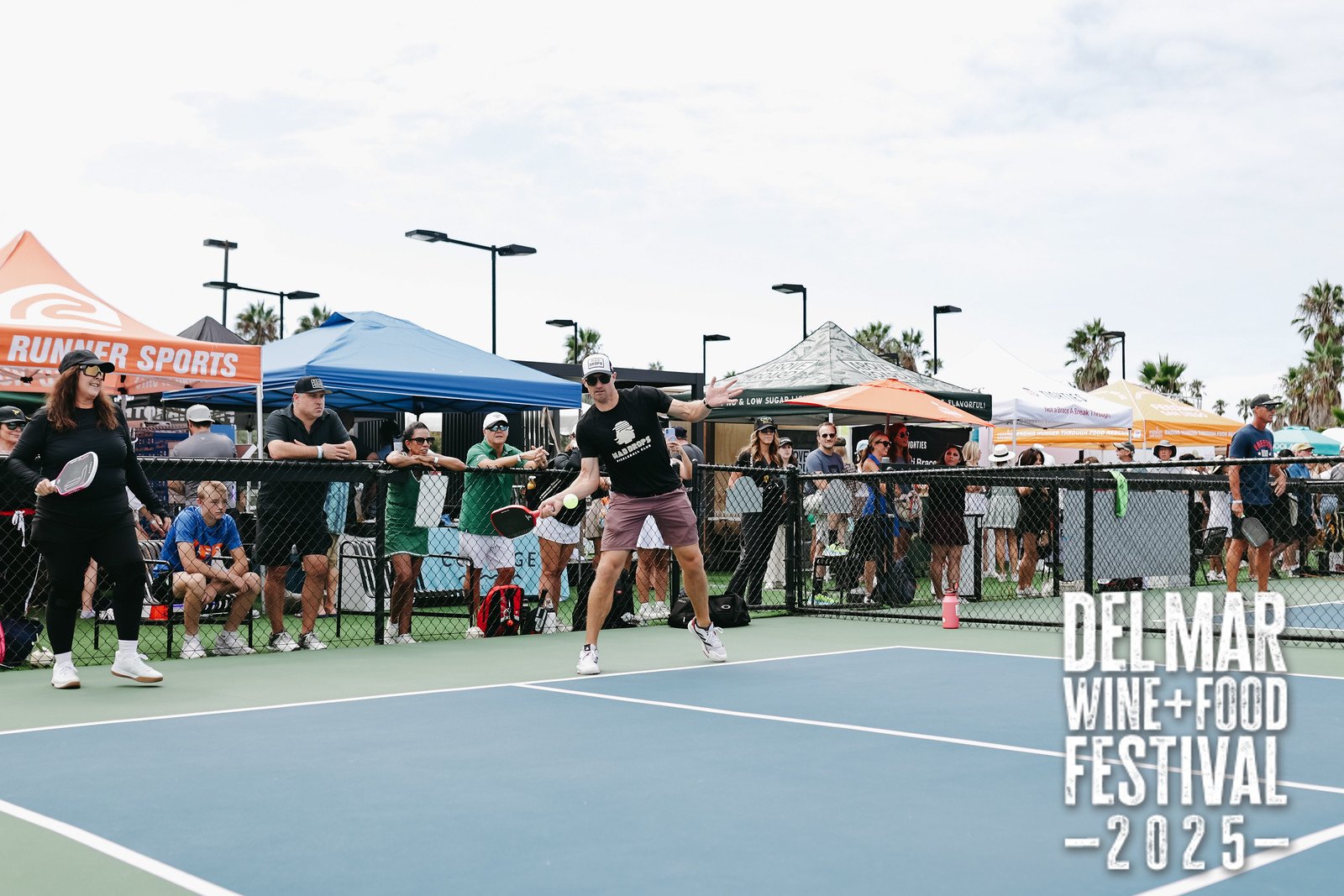 Photo gallery from the 2025 Del Mar Wine + Food festival event featuring celebrity chefs, San Diego restaurants, and California distillers