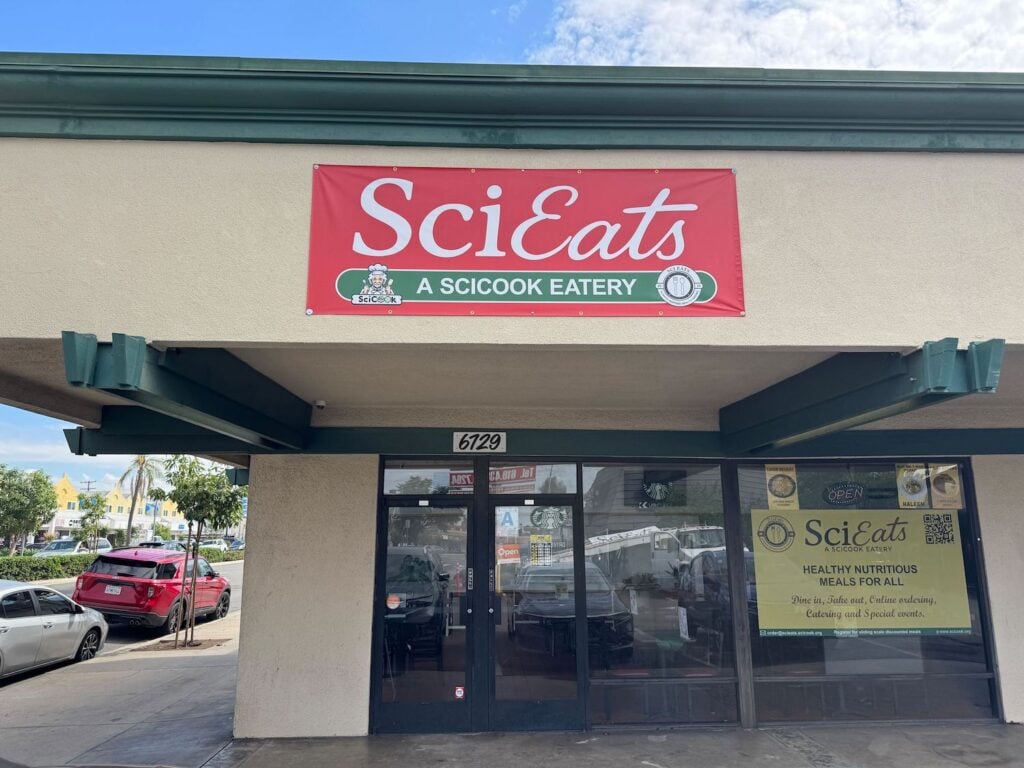 Exterior of new healthy San Diego Indian restaurant ScieEats in Rolando