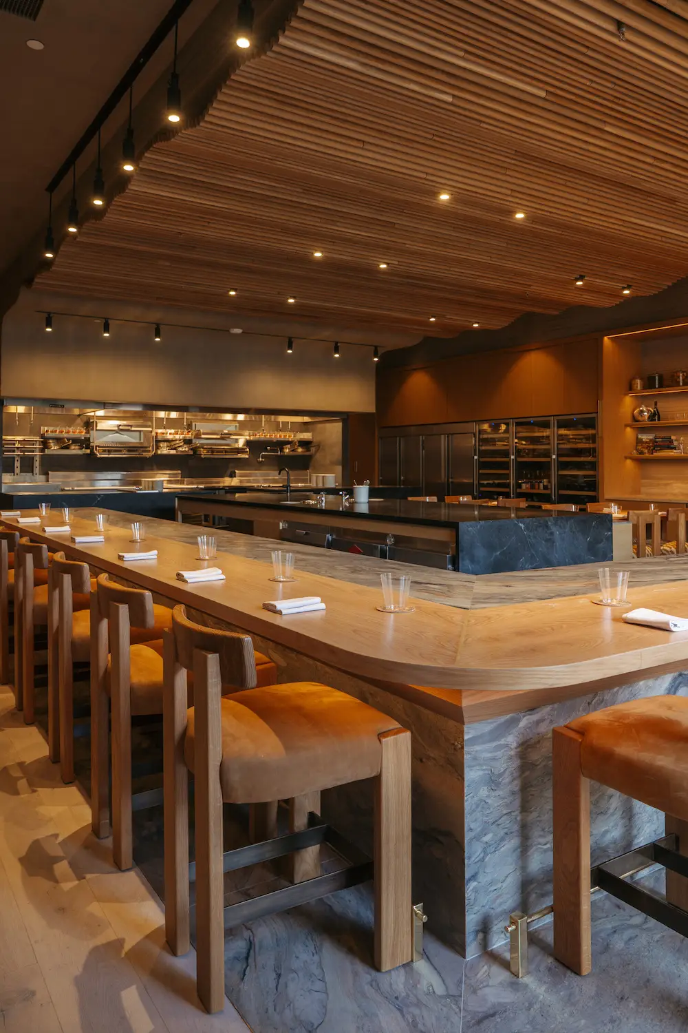Interior of San Diego Michelin star restaurant Lilo in Carlsbad