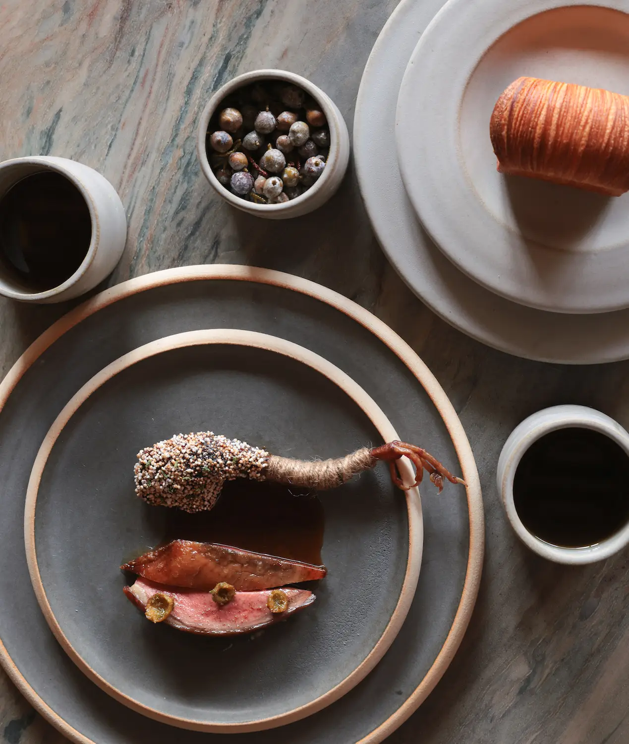 Roasted California squab dish
