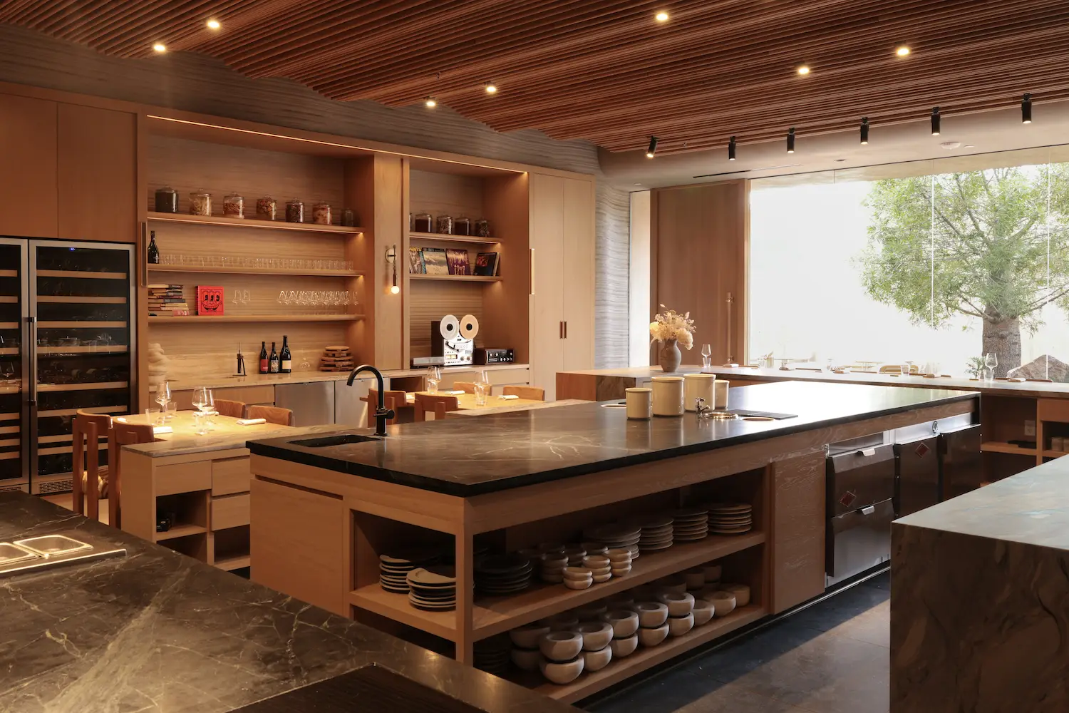 Interior of San Diego Michelin star restaurant Lilo in Carlsbad