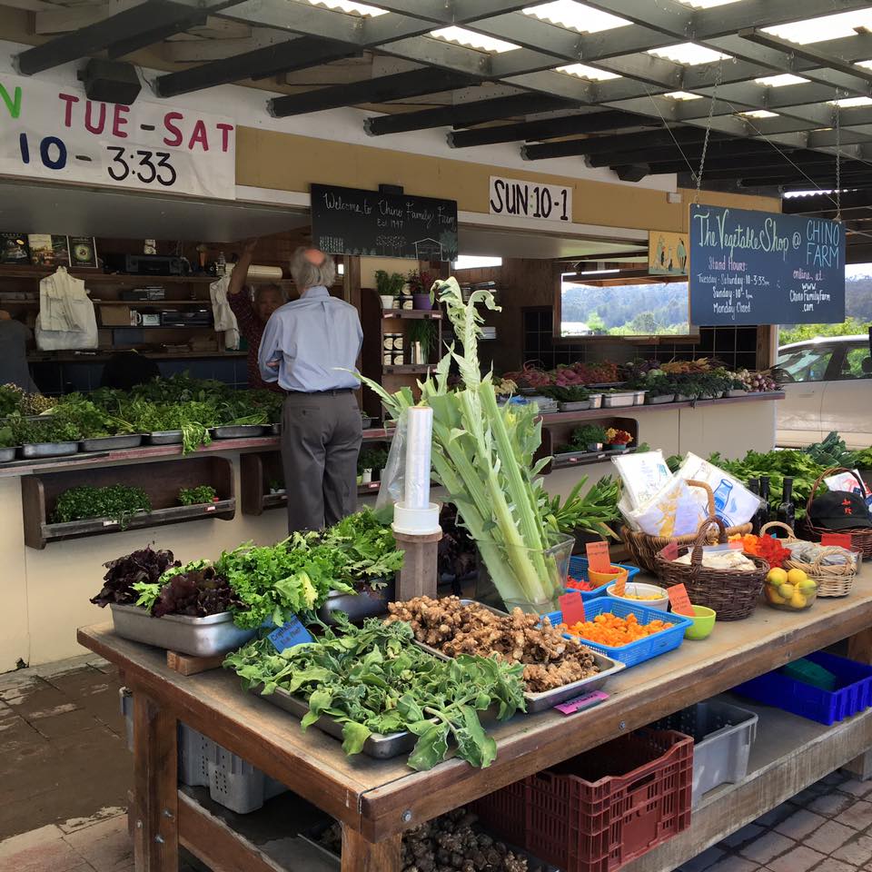 Chef Carl Schroeder of San Diego restaurant Market Restaurant + Bar buying produce at Chino Farms