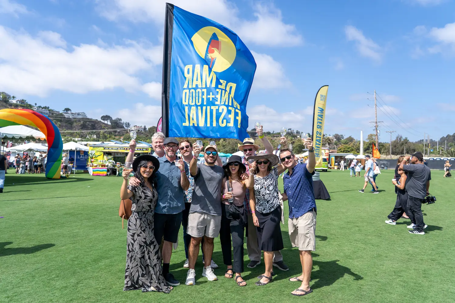 Photo gallery from the 2025 Del Mar Wine + Food festival event featuring celebrity chefs, San Diego restaurants, and California distillers