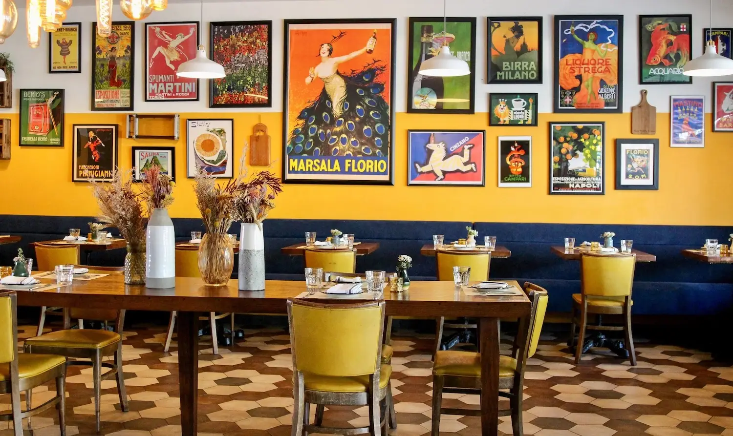 Interior of San Diego restaurant Trattoria Cori Pastificio in North Park