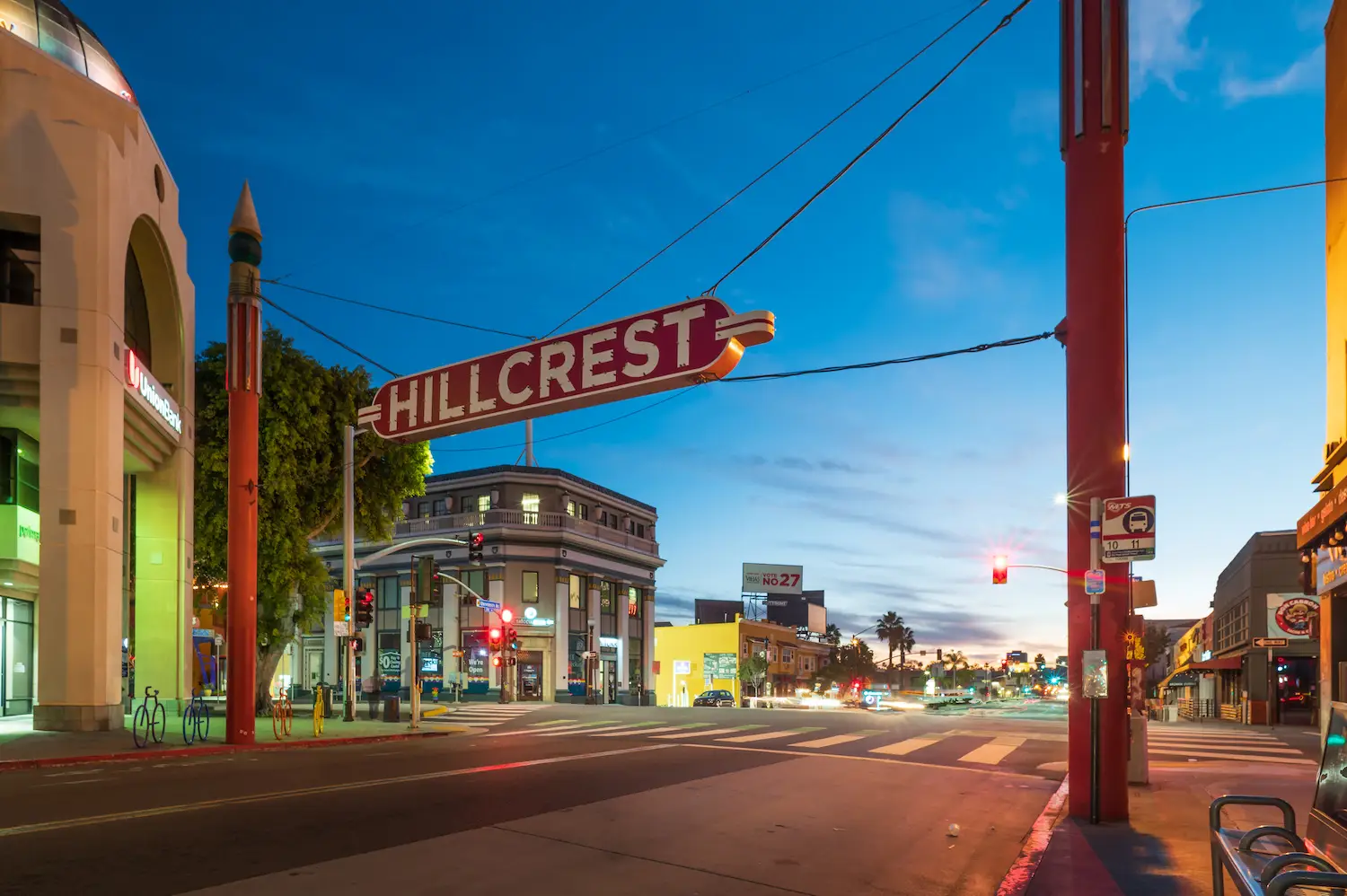 Hillcrest sign in San Diego where new brewery Rocko's Modern Taphouse will open in 2026