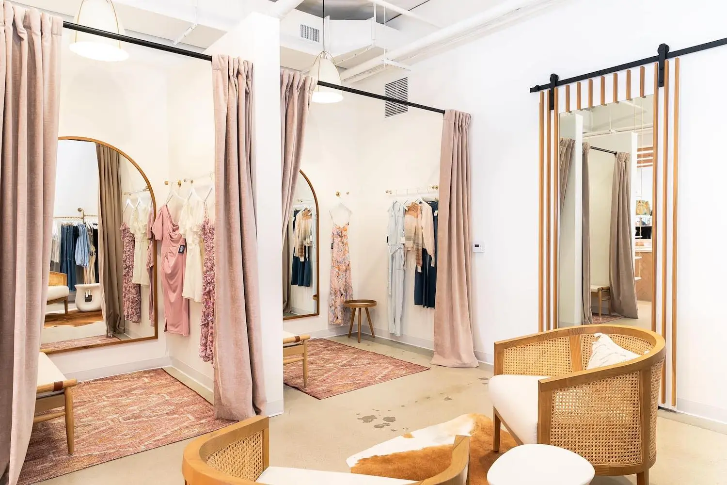 Interior of San Diego clothing shop Bloom Boutique in Carlsbad, CA
