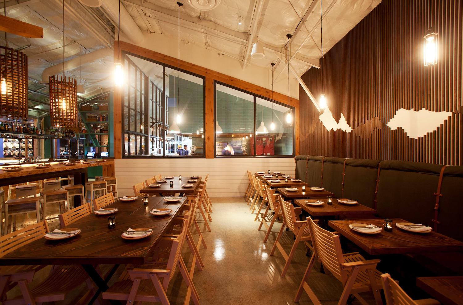 Interior of San Diego restaurant Campfire in Carlsbad, CA