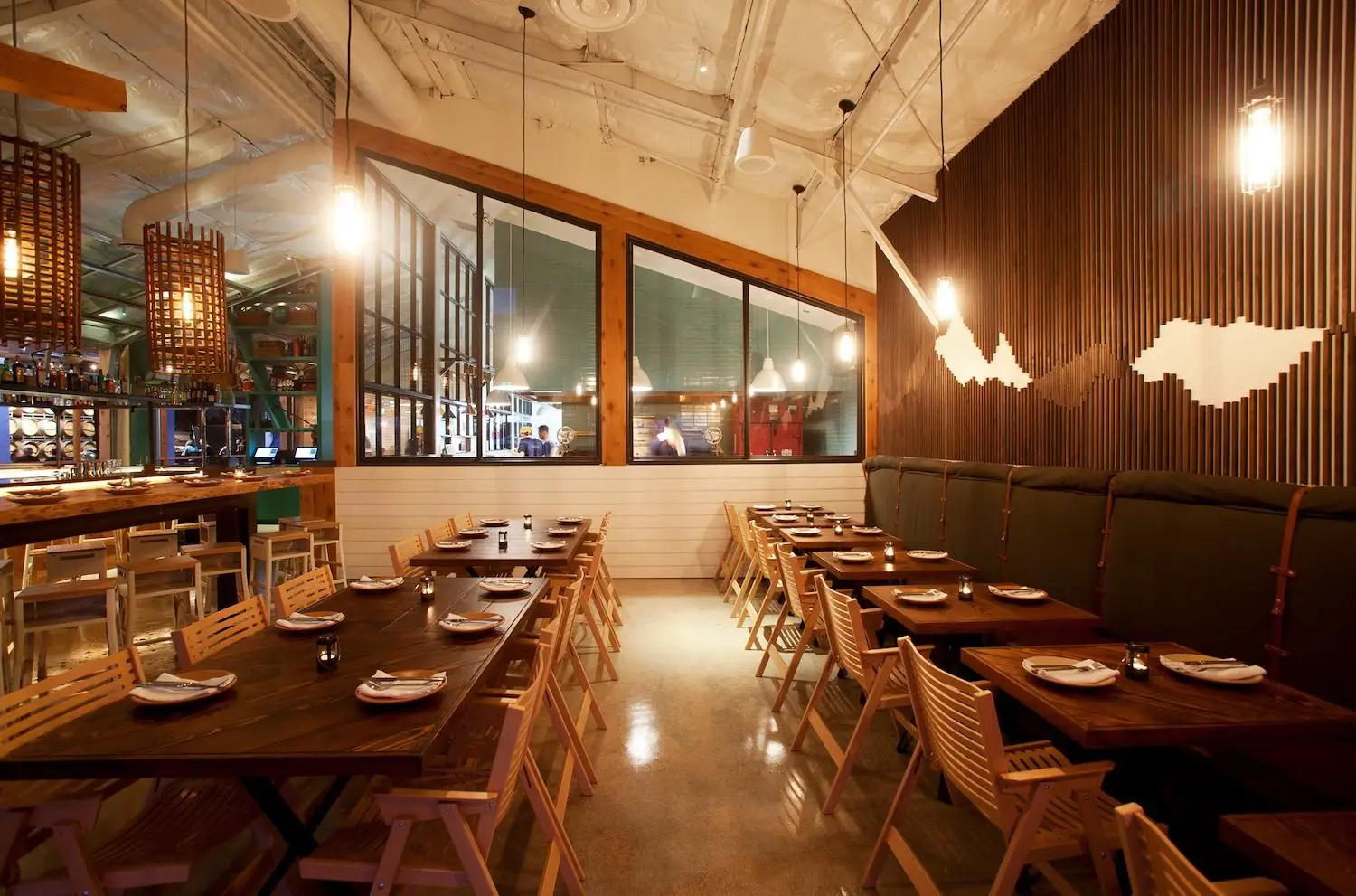 Interior of San Diego restaurant Campfire in Carlsbad, CA
