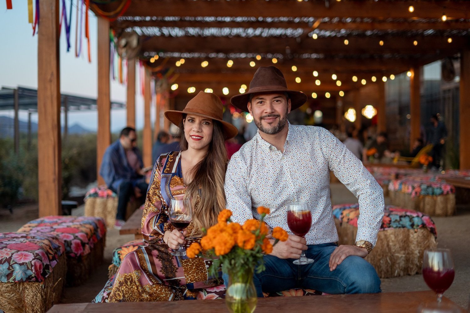 Wine drinkers at Ensenada's Casa Frida Valle de Guadalupe winery