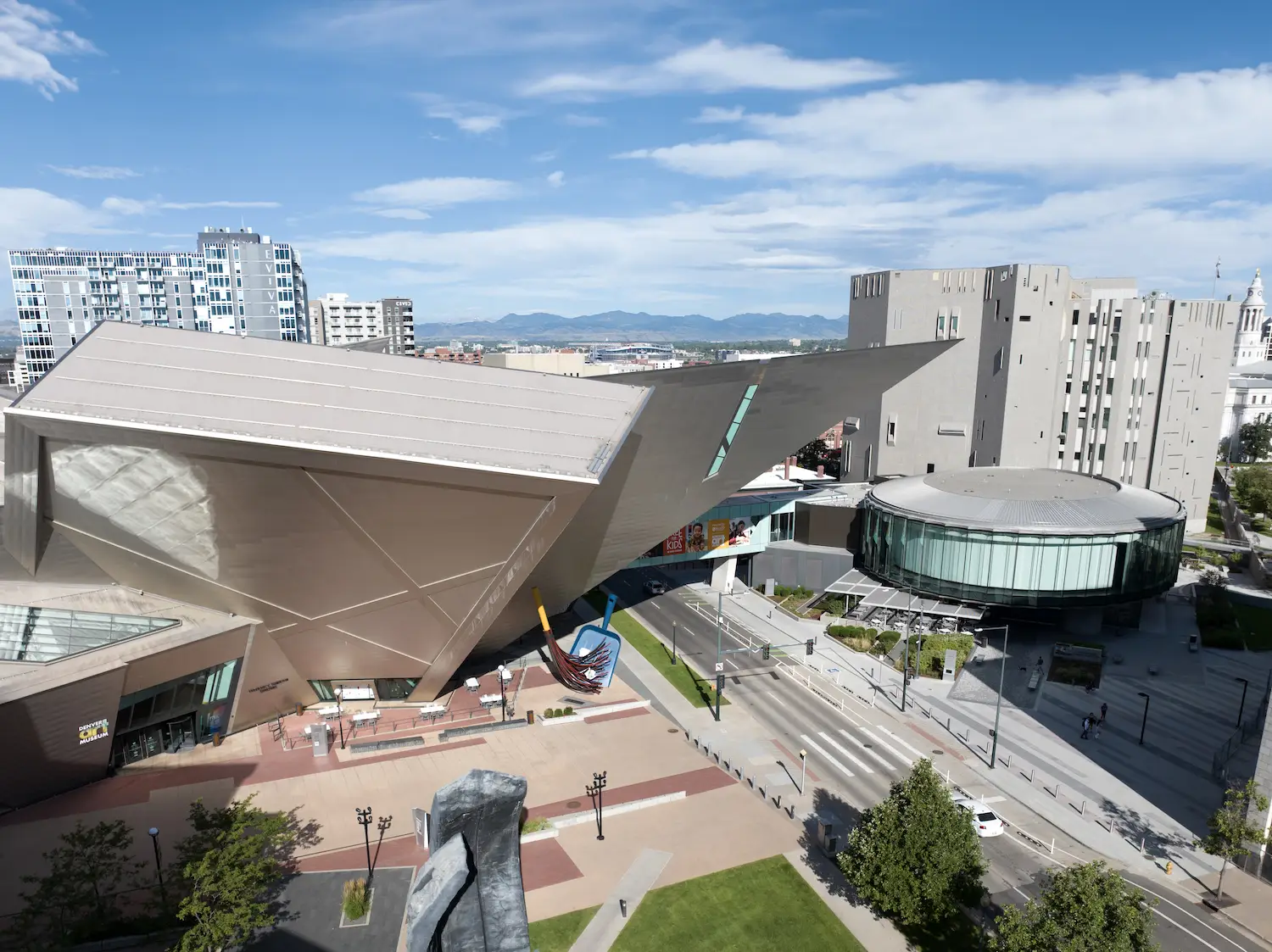 Aerial view of the Denver Art Museum