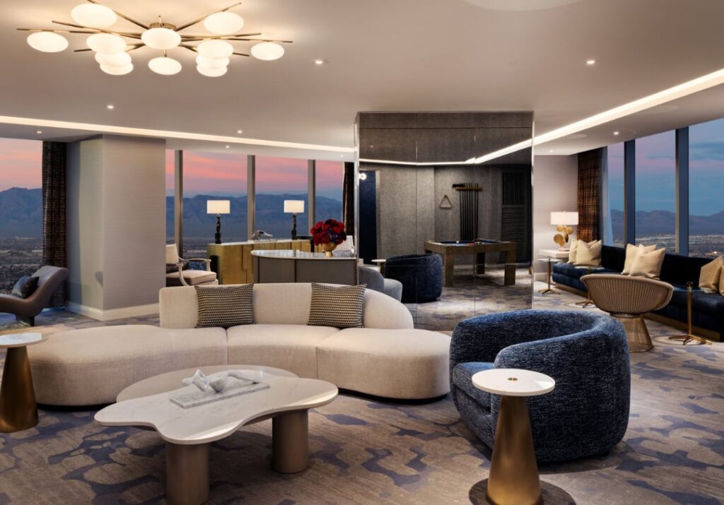 San Diego nearby getaway trip featuring Fontainebleau Las Vegas luxury hotel room