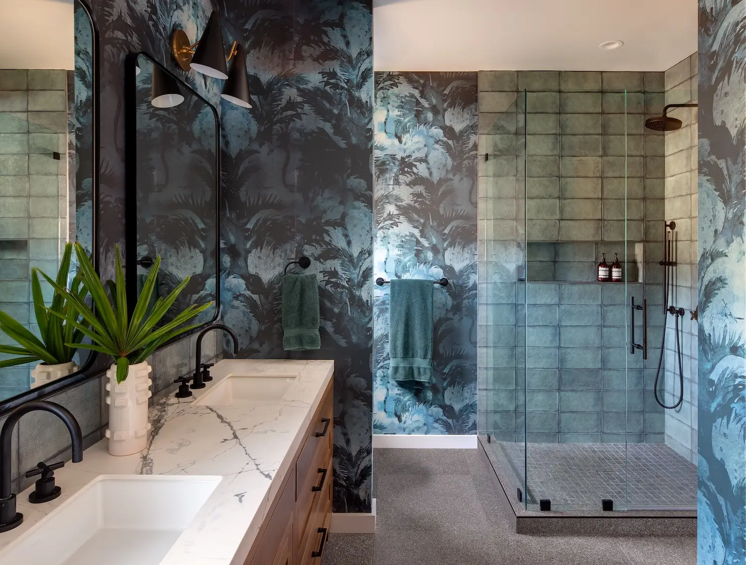Interior of Coola Founder's Solana Beach San Diego home featuring a primary bathroom and shower