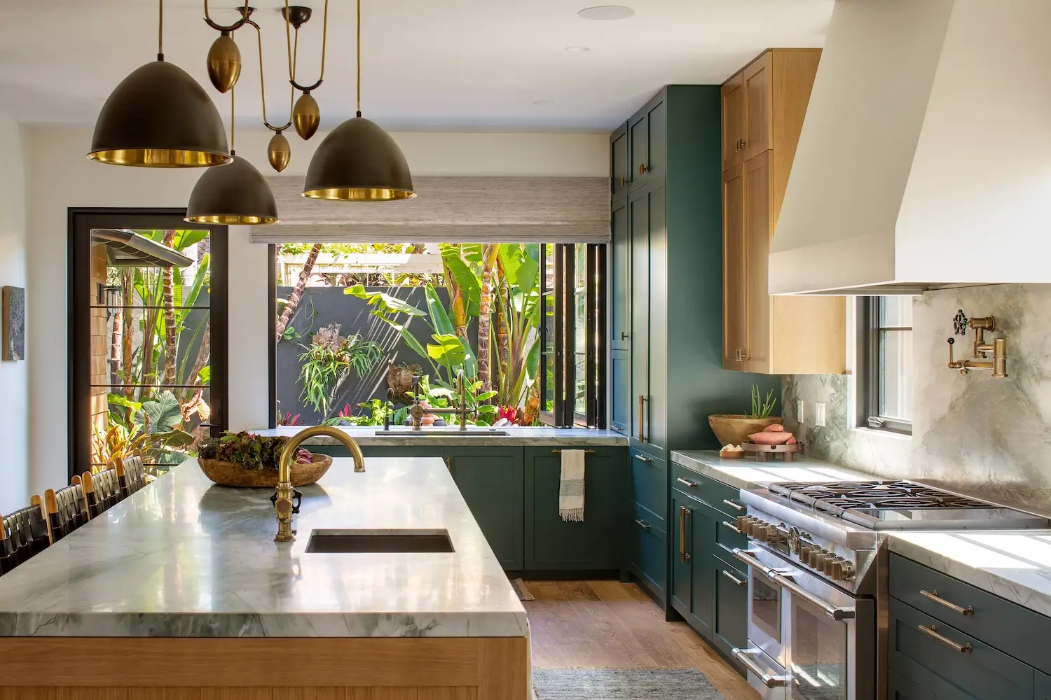 Interior of Coola Founder's Solana Beach San Diego home featuring a luxurious kitchen