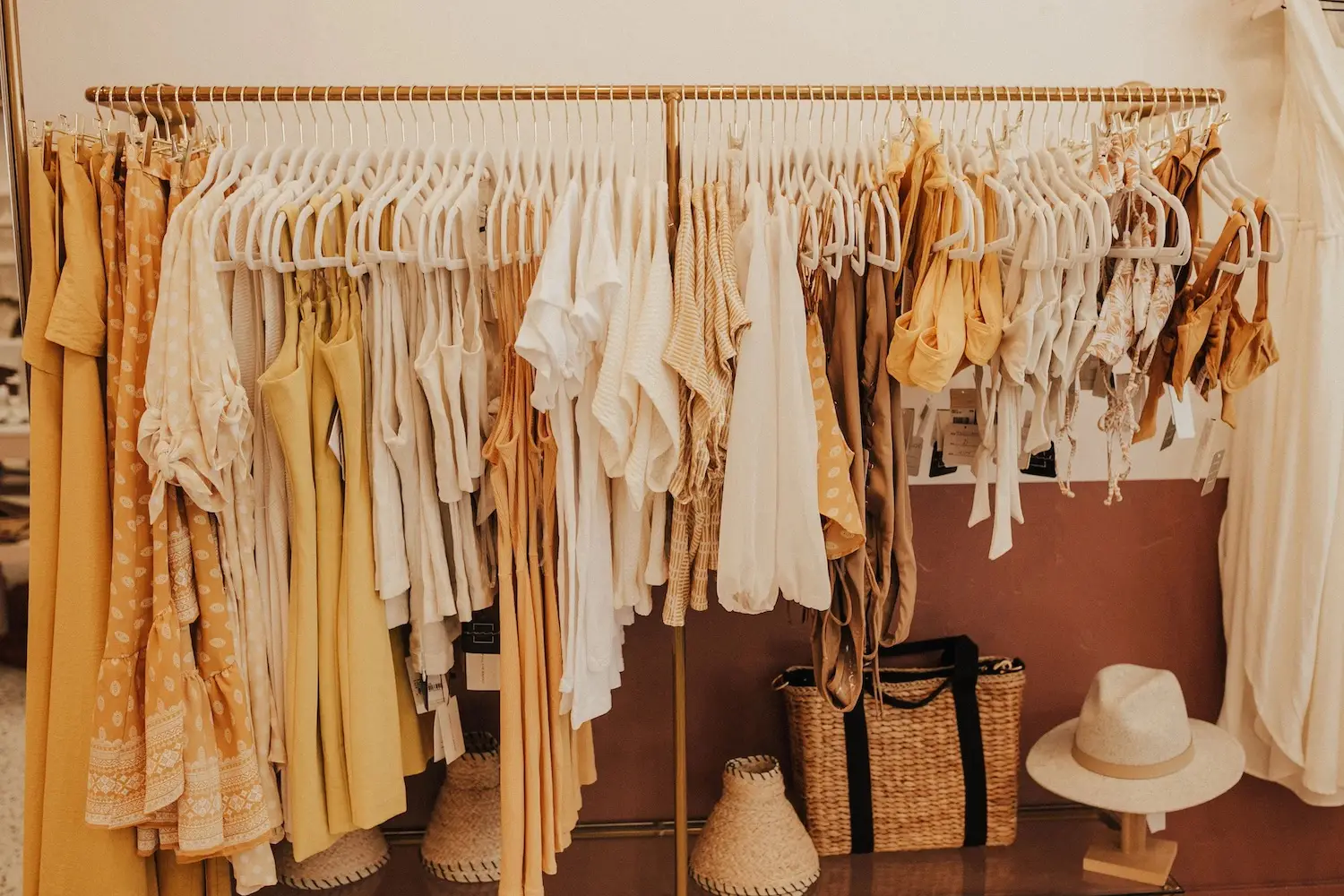 Interior of San Diego clothing shop Swirl Boutique in Carlsbad