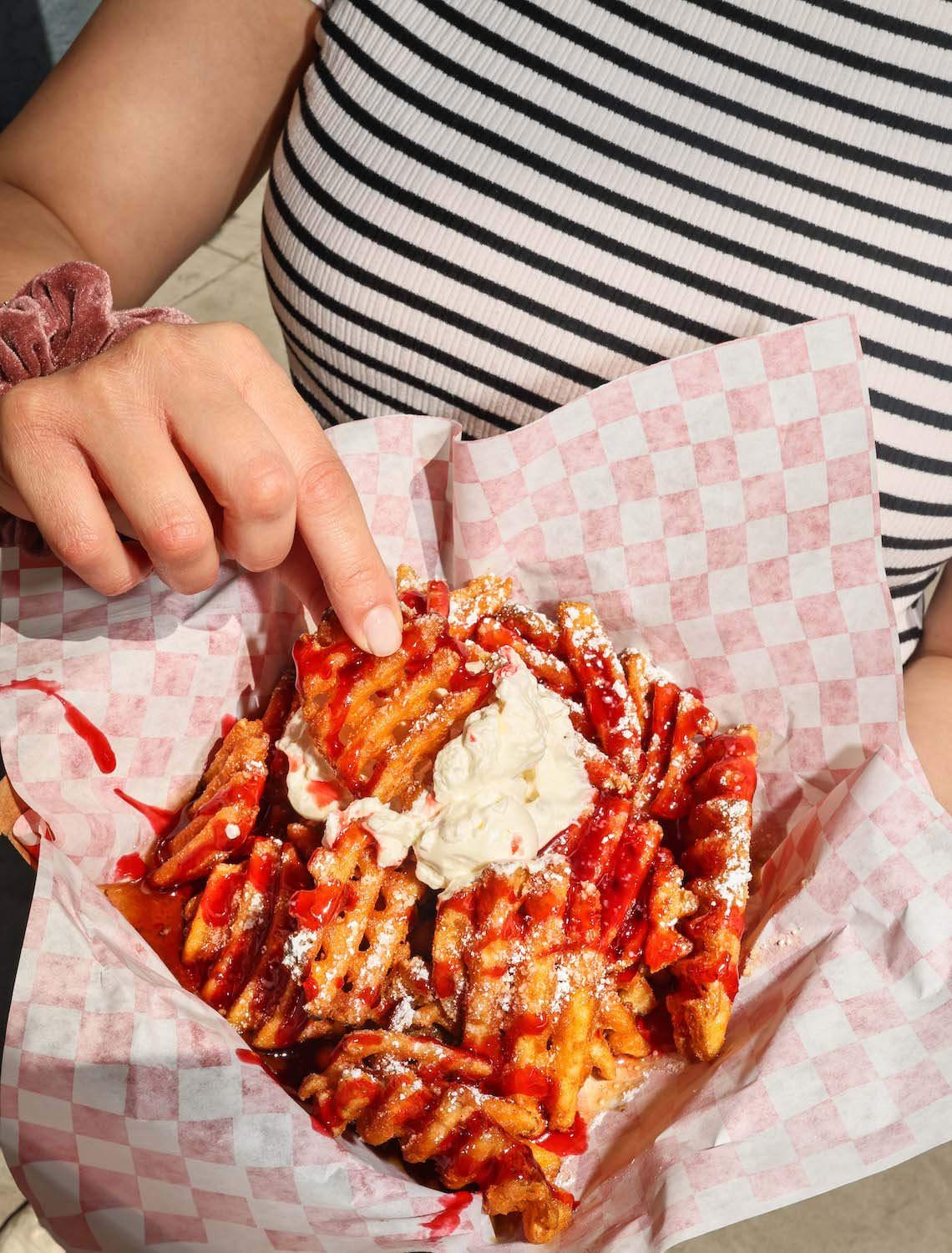 Fries from new vegan San Diego restaurant Val's Vegan Kitchen in North Park