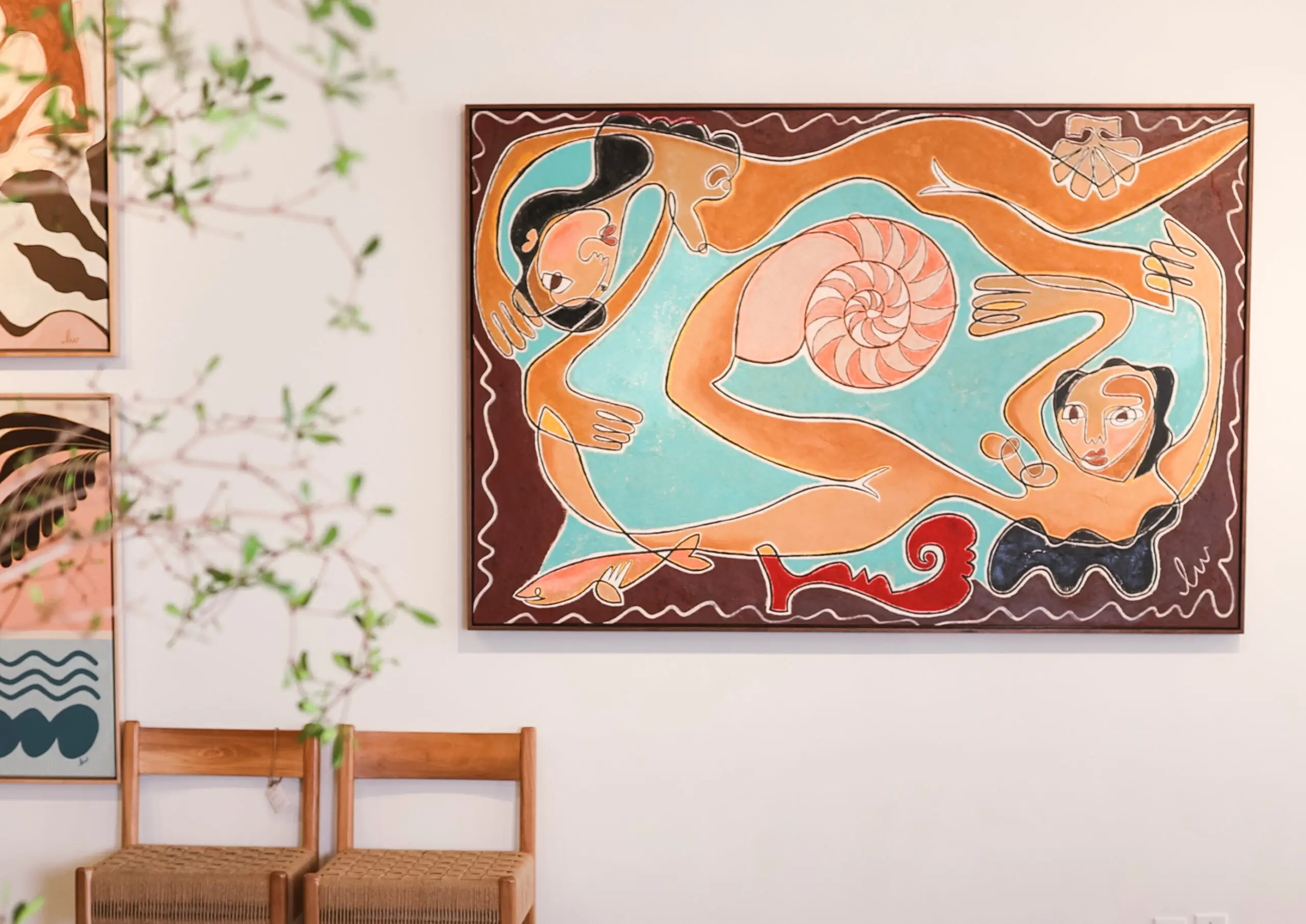 Blue Crush painting by Linney Warren from San Diego furniture store Roam Homeware