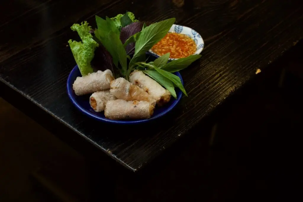 Egg rolls from new San Diego Vietnamese restaurant Phở Gà Go in Mira Mesa at Crab Hut