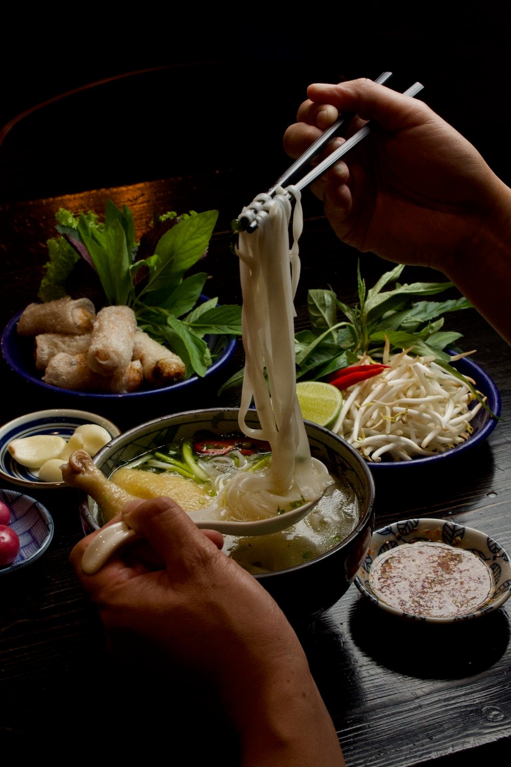 Food from new San Diego Vietnamese restaurant Phở Gà Go in Mira Mesa at Crab Hut