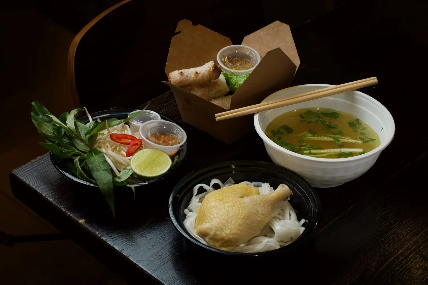 Food from new San Diego Vietnamese restaurant Phở Gà Go in Mira Mesa at Crab Hut