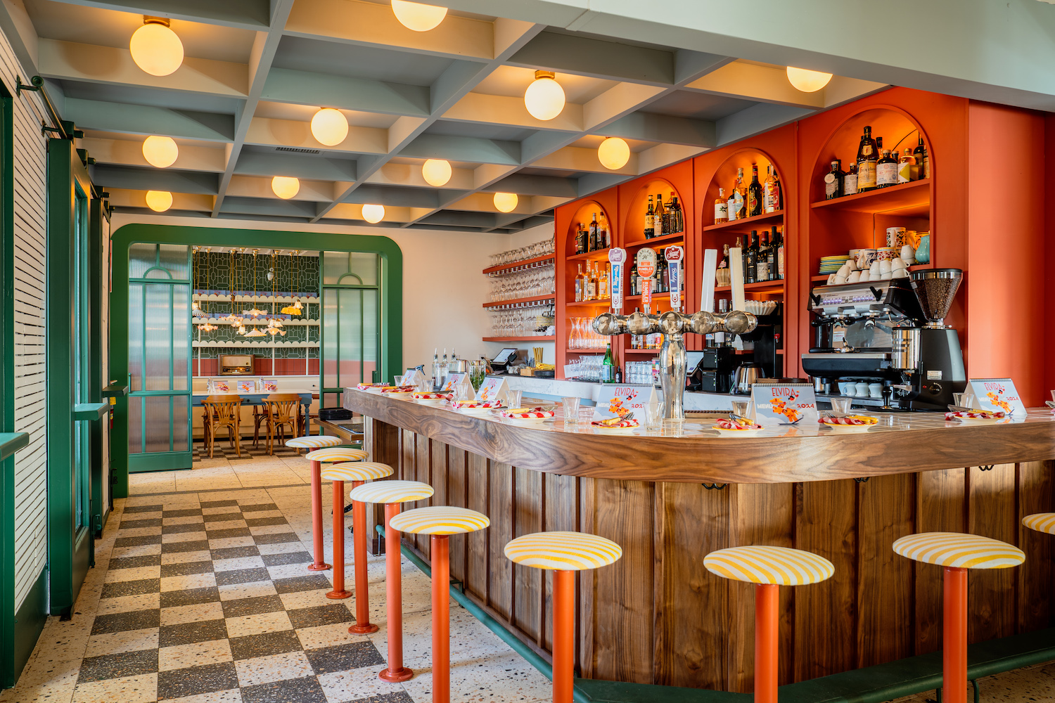 Interior of San Diego Italian restaurant Elvira in Ocean Beach
